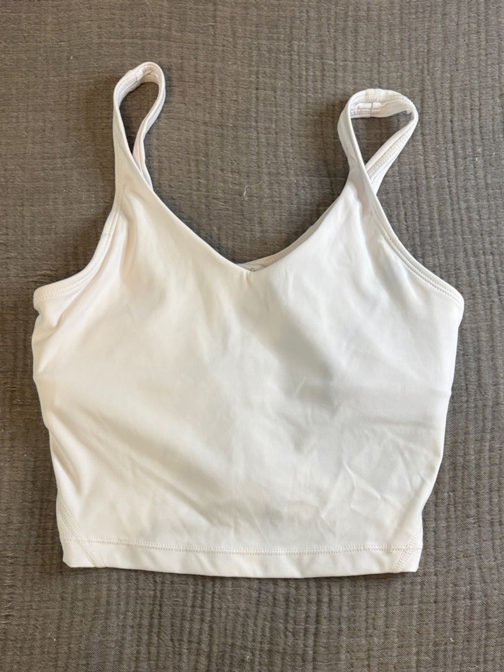 Oalka White V-Neck Crop Tank Top - Women
